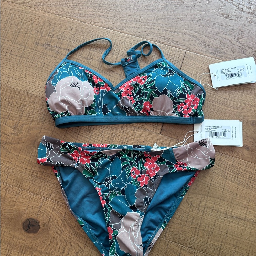 Carve Designs NEW Stinson bikini top and Cardiff bottom in Jardin